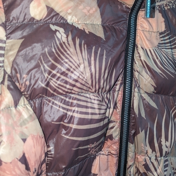ETAGE Neutrals Floral Bohemian Lightweight Puffer Jacket Size 6 - Picture 8 of 13